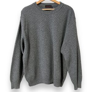 Chapman & Son Gray Cable Knit Cashmere Merino Wool Sweater Mens Large Italy